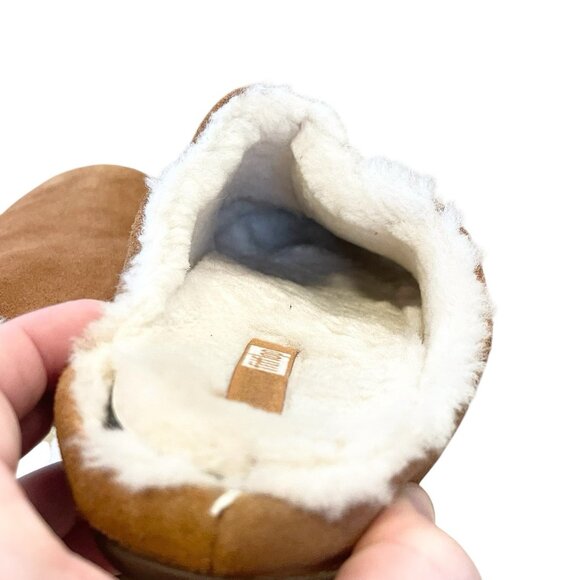 Fit Flop Chrissie Suede Shearling Slipper Chestnut US 7 EUR 38 Slip On Sandal - Picture 9 of 9
